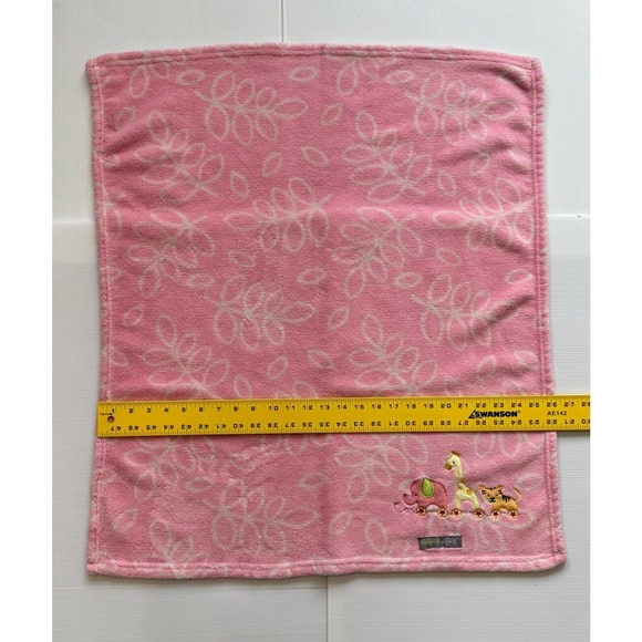 Blankets and Beyond Pink Leaves Animal Baby Blanket Lovey Elephant Giraffe Tiger - Picture 6 of 8